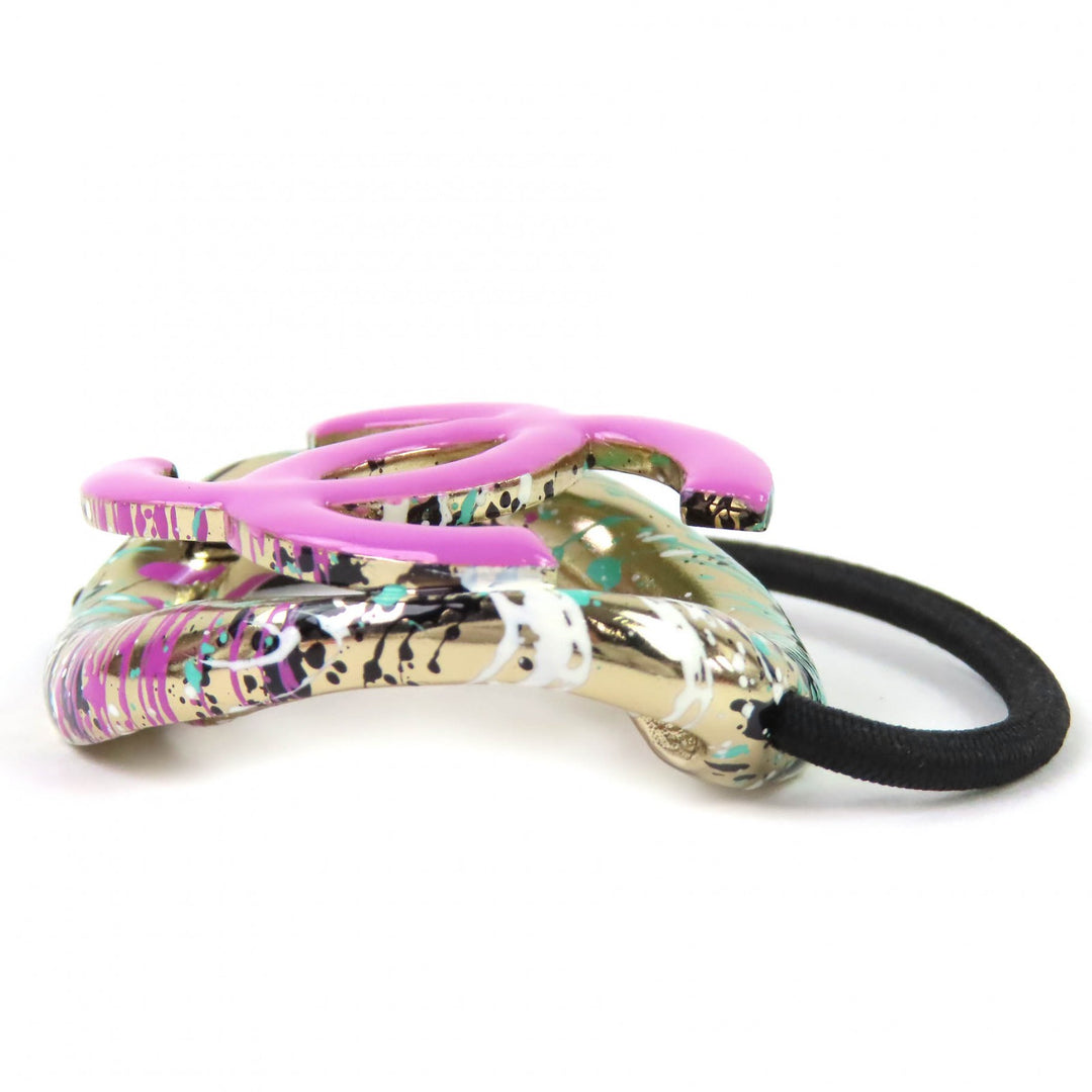 Excellent CHANEL hair accessory COCO Mark Hair Tie purple ー Women A21P AB6087