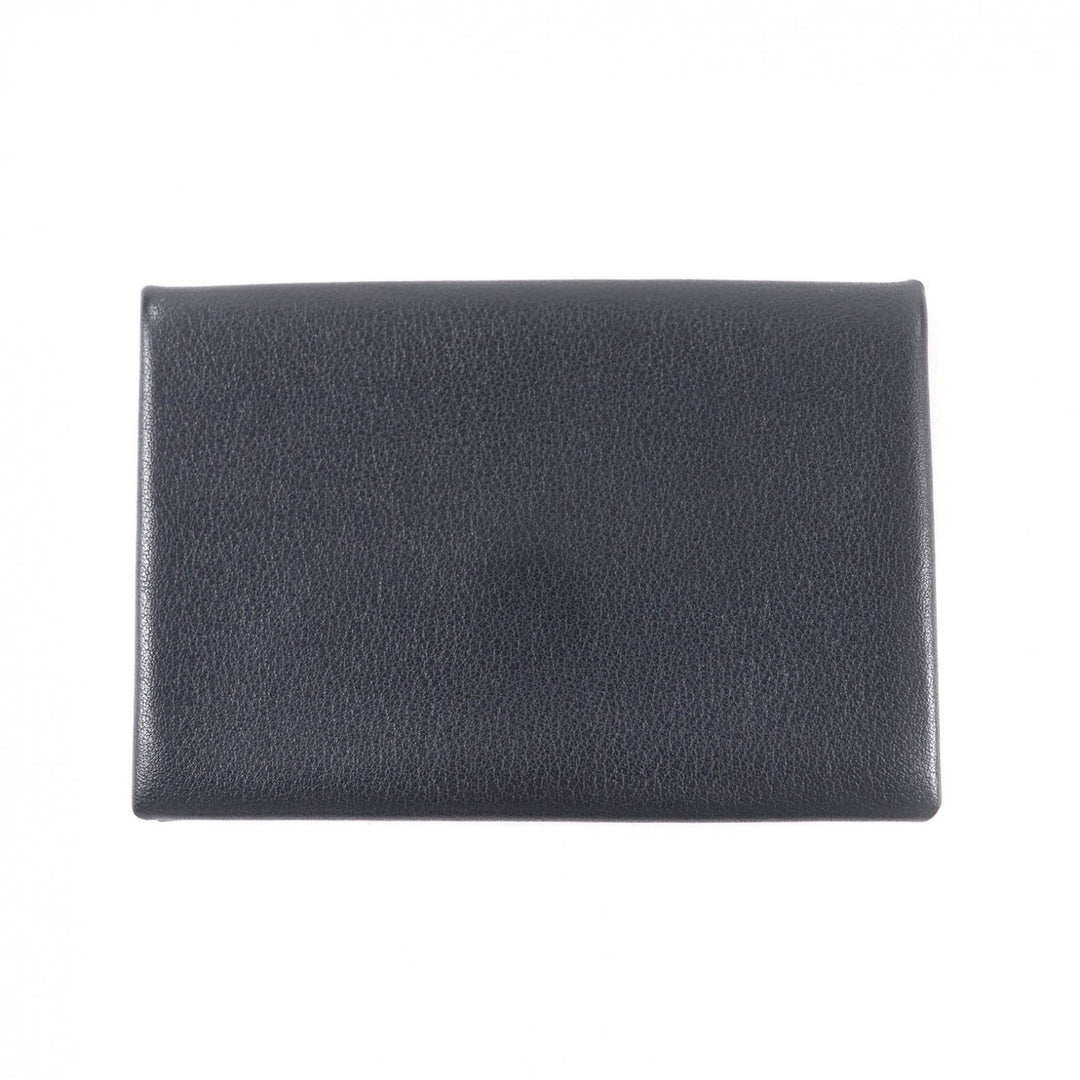Excellent HERMES Card Case Calvi Dark navy Swift Women