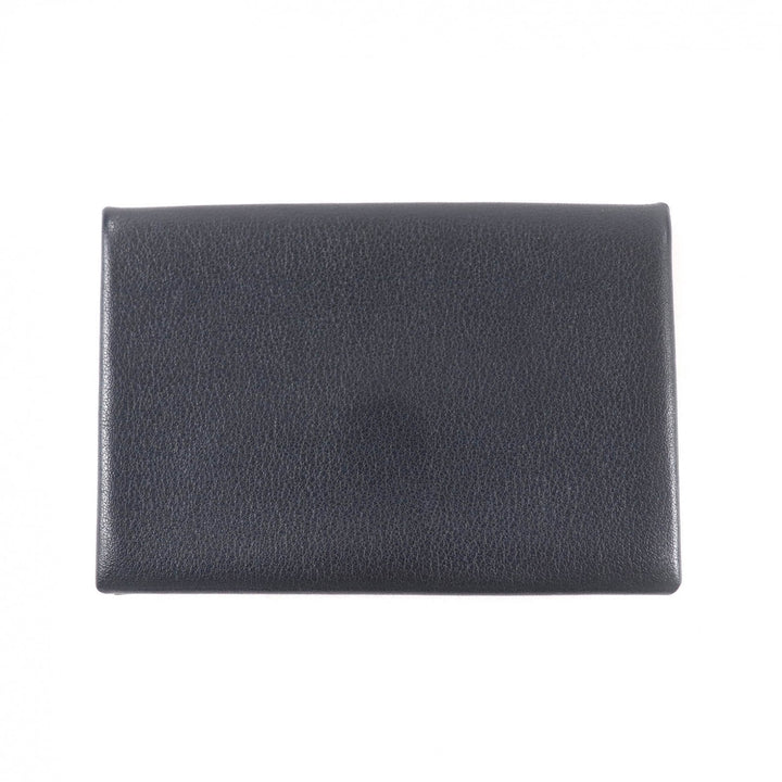 Excellent HERMES Card Case Calvi Dark navy Swift Women
