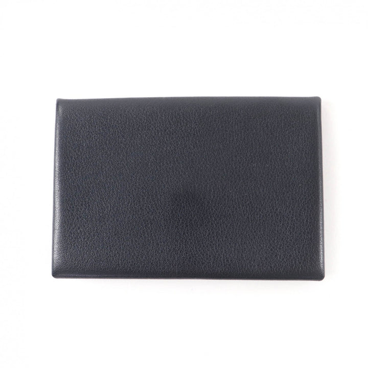 Excellent HERMES Card Case Calvi Dark navy Swift Women