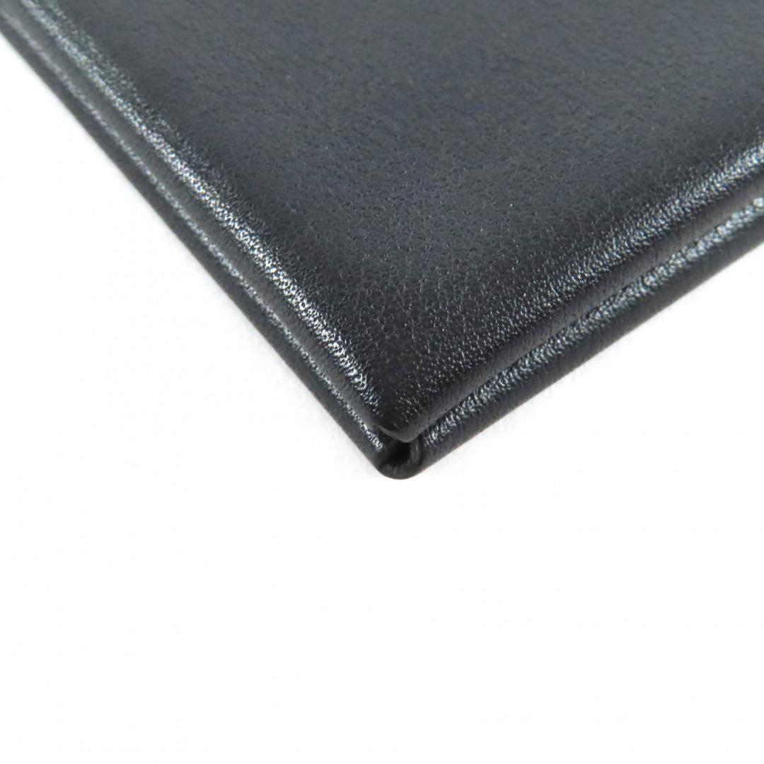Excellent HERMES Card Case Calvi Dark navy Swift Women