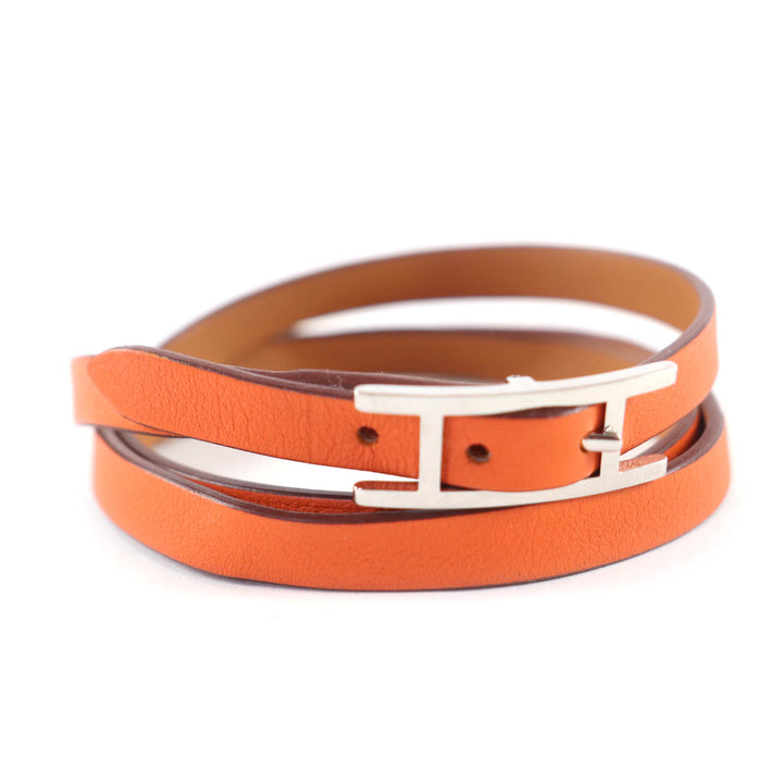 Excellent HERMES bracelet Beapi de Bourtour leather leather Women