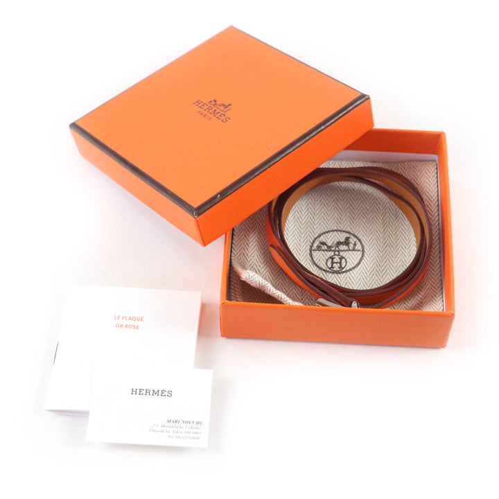 Excellent HERMES bracelet Beapi de Bourtour leather leather Women