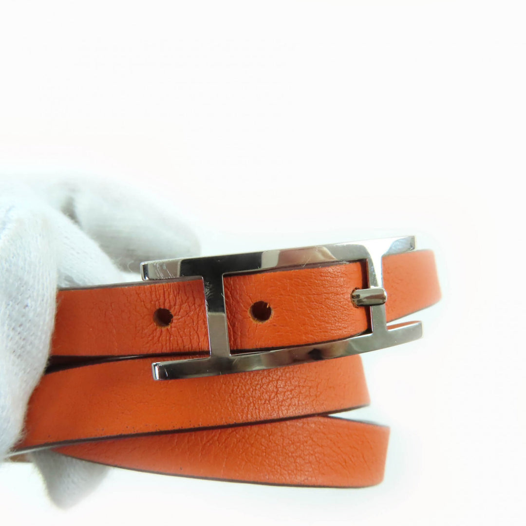 Excellent HERMES bracelet Beapi de Bourtour leather leather Women