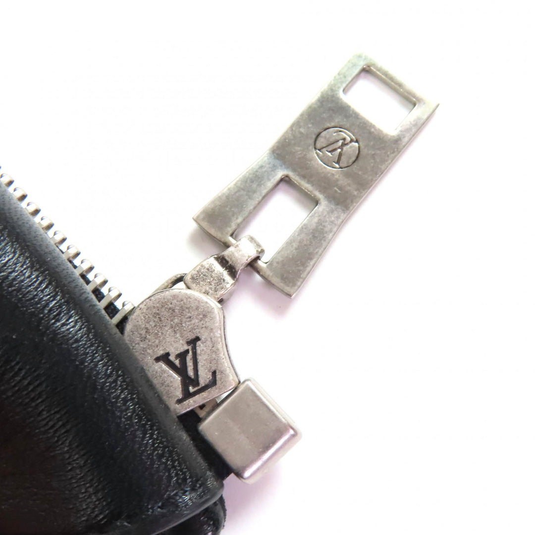 Excellent LOUIS VUITTON Monogram collarless smooth leather shearling jacket 34