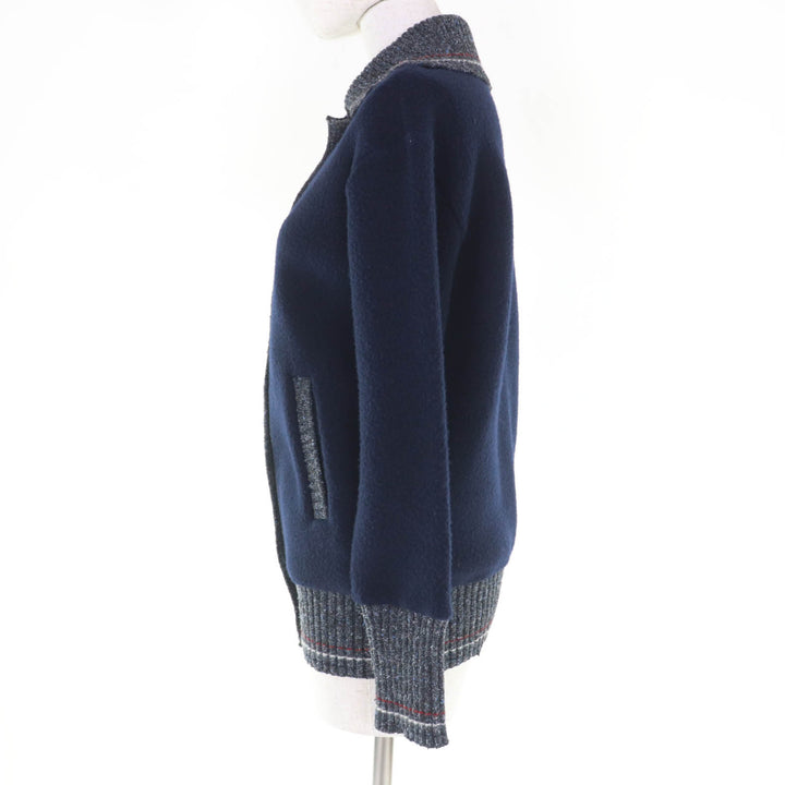 Excellent THOM BROWNE cardigan Cashmere blend long sleeve knit Navy 36 FJT350A