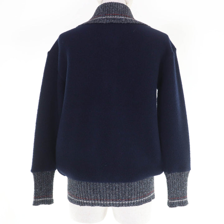 Excellent THOM BROWNE cardigan Cashmere blend long sleeve knit Navy 36 FJT350A
