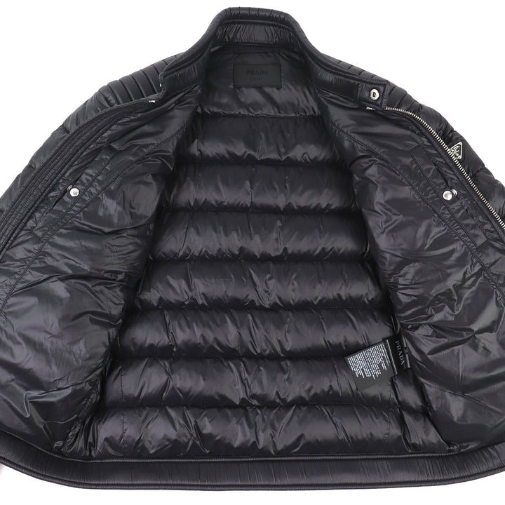 Excellent PRADA Triangle logo triangular plate stand collar downjacket 50 SGB608