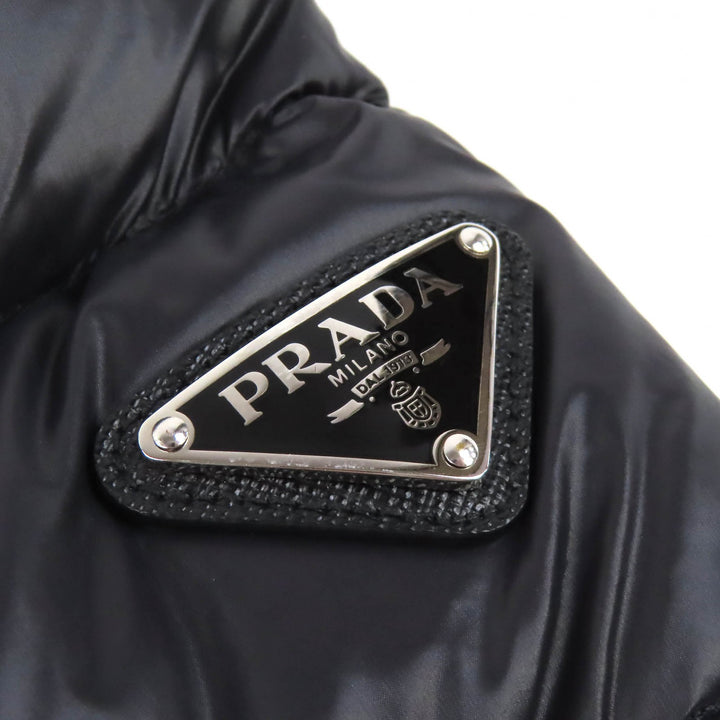 Excellent PRADA Triangle logo triangular plate stand collar downjacket 50 SGB608