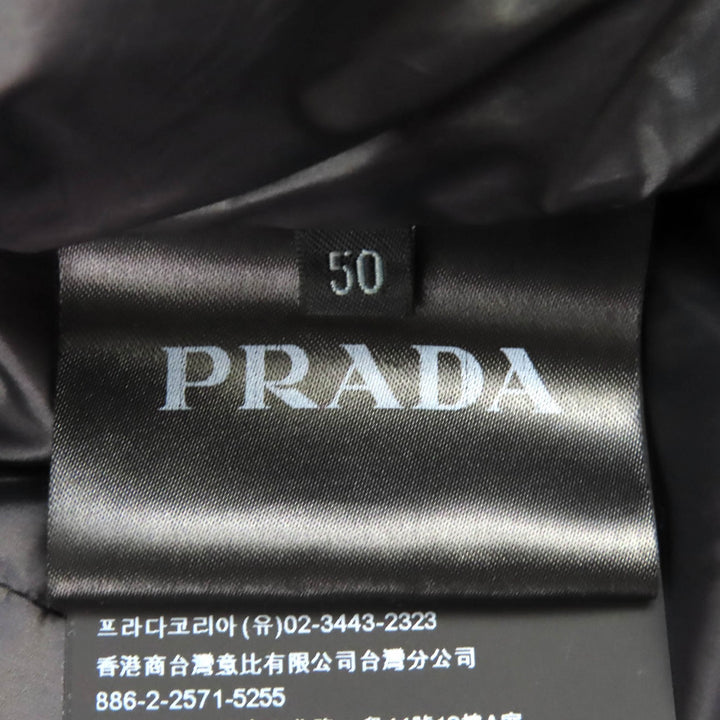 Excellent PRADA Triangle logo triangular plate stand collar downjacket 50 SGB608