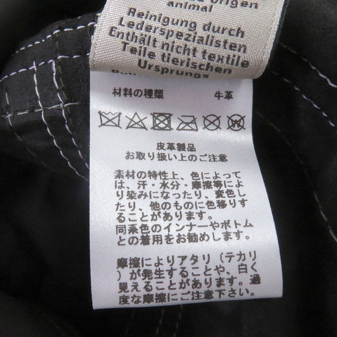 Great HERMES Short sleeve shirt Stitch design suede leather Brown Cowhide