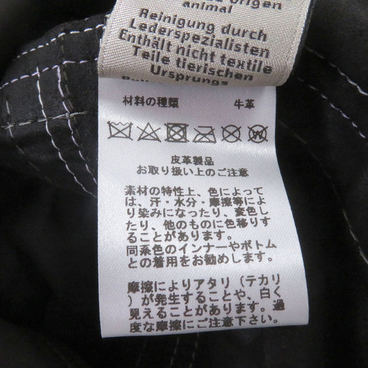 Great HERMES Short sleeve shirt Stitch design suede leather Brown Cowhide
