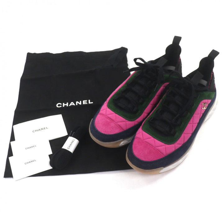 Excellent CHANEL Low cut sneakers multicolor Suede leather mens 42 G38503