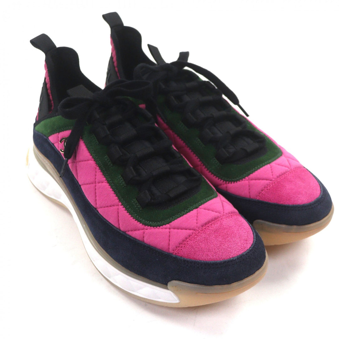 Excellent CHANEL Low cut sneakers multicolor Suede leather mens 42 G38503