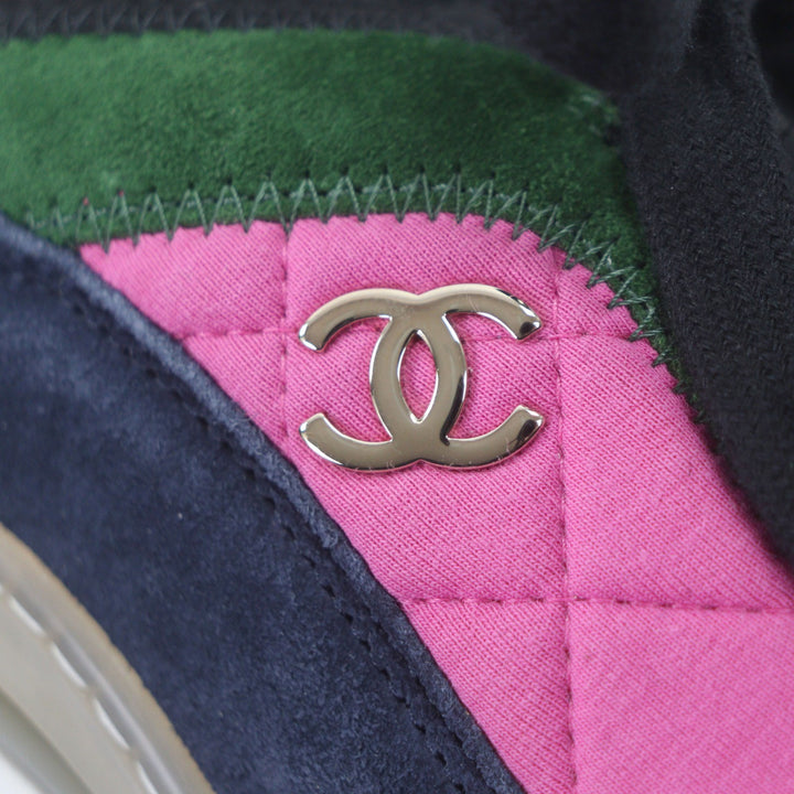 Excellent CHANEL Low cut sneakers multicolor Suede leather mens 42 G38503