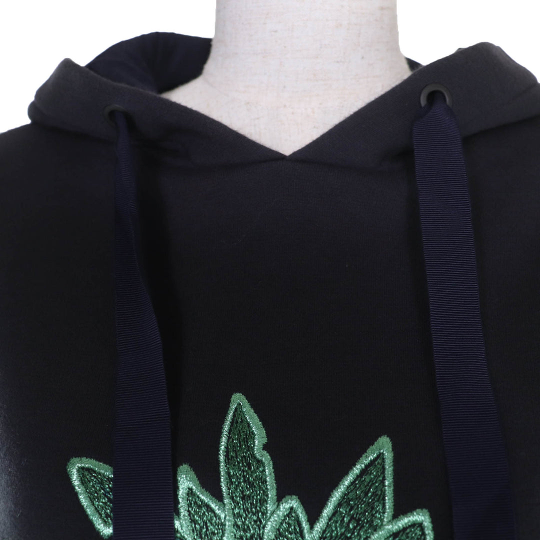 Excellent FENDI hoodie Palm tree pullover hoodie Navy cotton Women 38 FS7006