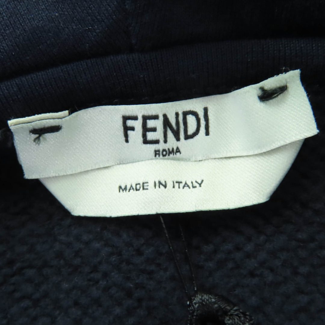 Excellent FENDI hoodie Palm tree pullover hoodie Navy cotton Women 38 FS7006