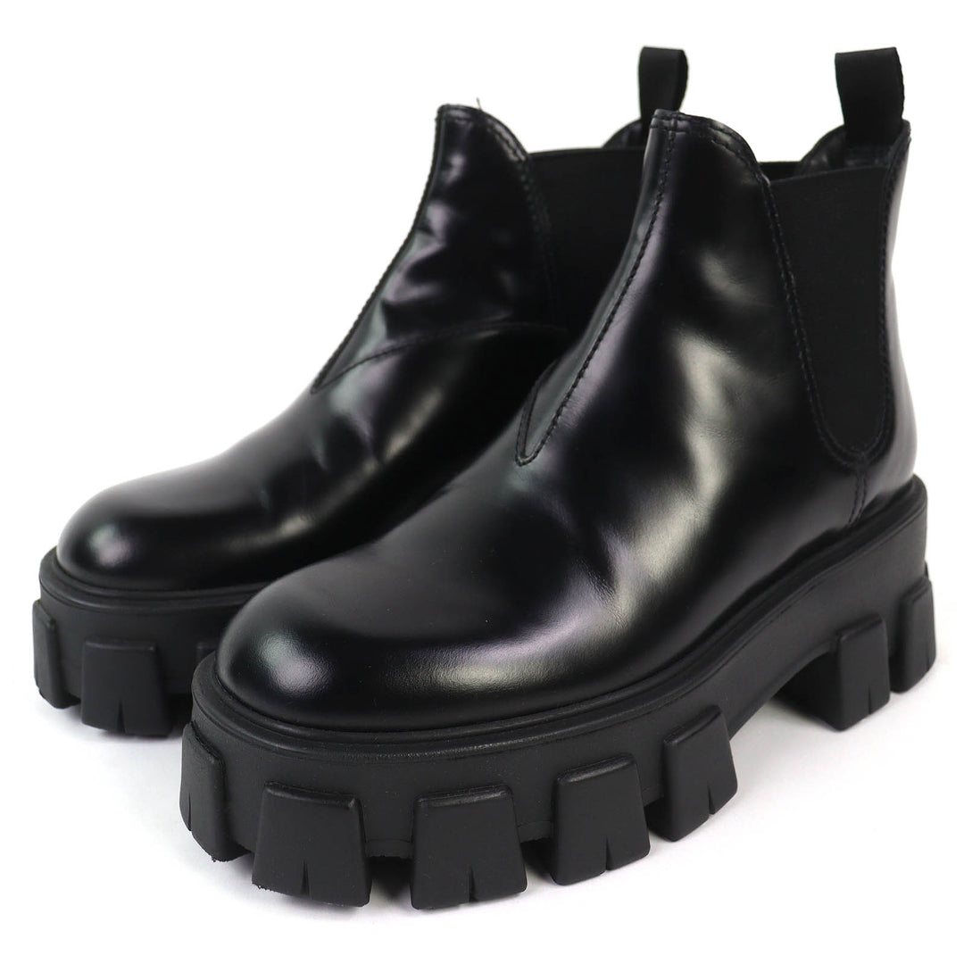 Excellent PRADA monolith Chelsea boots with Brushed leather 35.5 1T725L