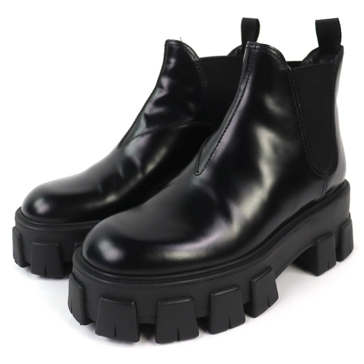 Excellent PRADA monolith Chelsea boots with Brushed leather 35.5 1T725L