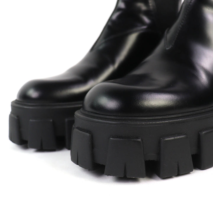 Excellent PRADA monolith Chelsea boots with Brushed leather 35.5 1T725L
