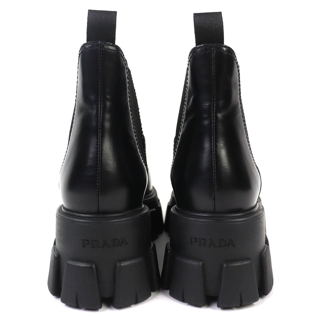 Excellent PRADA monolith Chelsea boots with Brushed leather 35.5 1T725L