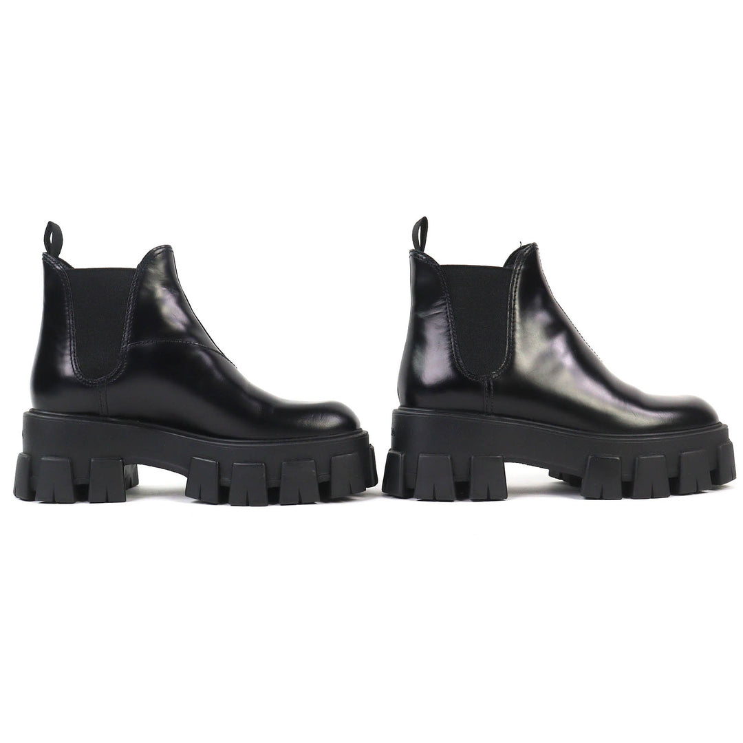 Excellent PRADA monolith Chelsea boots with Brushed leather 35.5 1T725L