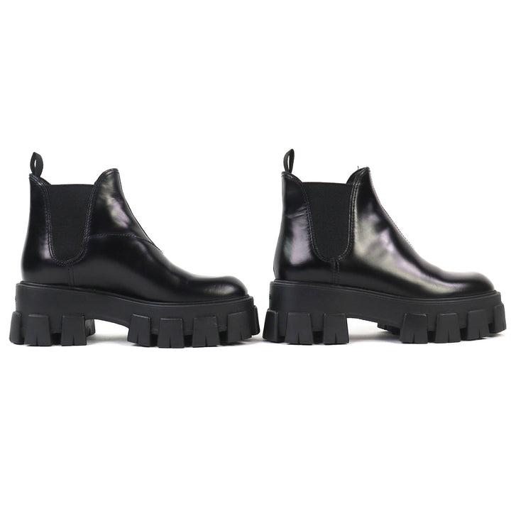 Excellent PRADA monolith Chelsea boots with Brushed leather 35.5 1T725L