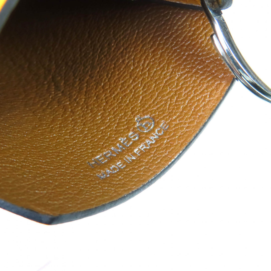 Excellent HERMES Necklace Petite H Eveton Clochette Epsom Leather Women