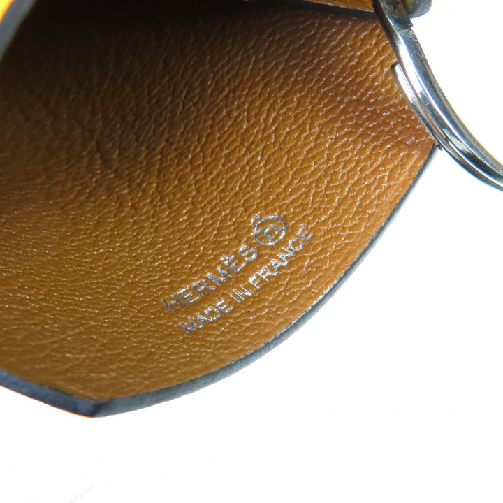 Excellent HERMES Necklace Petite H Eveton Clochette Epsom Leather Women