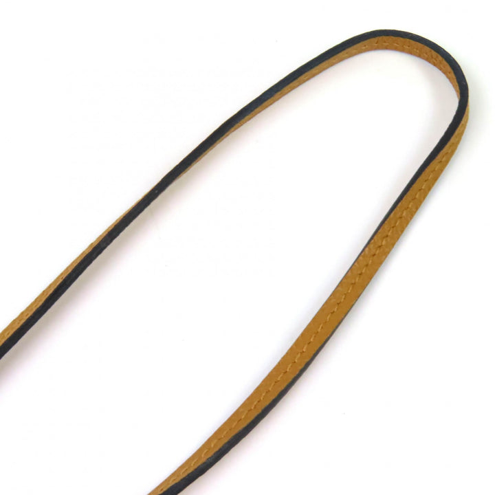 Excellent HERMES Necklace Petite H Eveton Clochette Epsom Leather Women