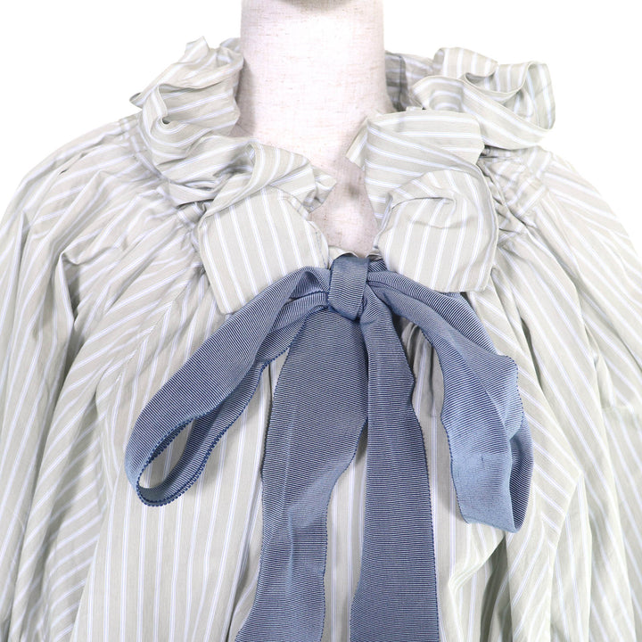 Excellent PATOU blouse OrganicCotton Drawstring Puff Sleeve Top 34 TO0170125904S