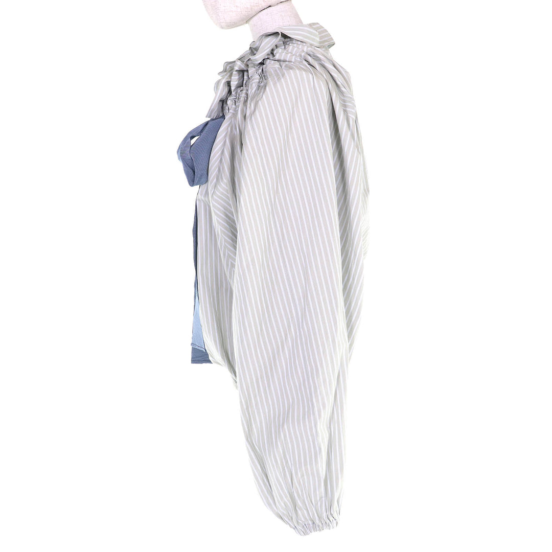 Excellent PATOU blouse OrganicCotton Drawstring Puff Sleeve Top 34 TO0170125904S