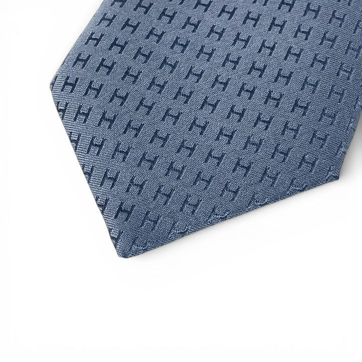 Pristine HERMES tie Clavat H-woven tie Fasone H silk mens