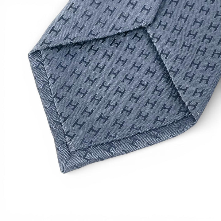 Pristine HERMES tie Clavat H-woven tie Fasone H silk mens