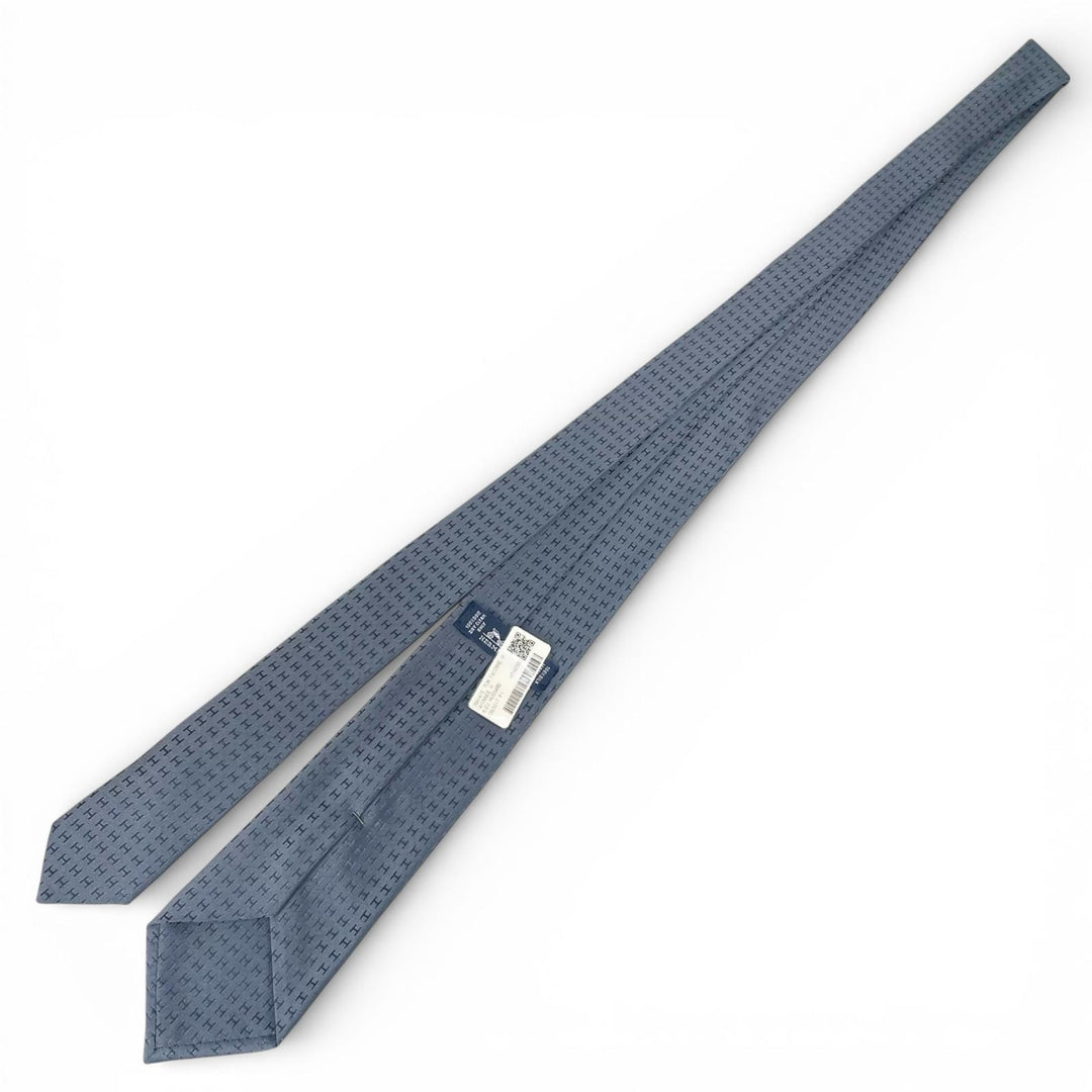 Pristine HERMES tie Clavat H-woven tie Fasone H silk mens