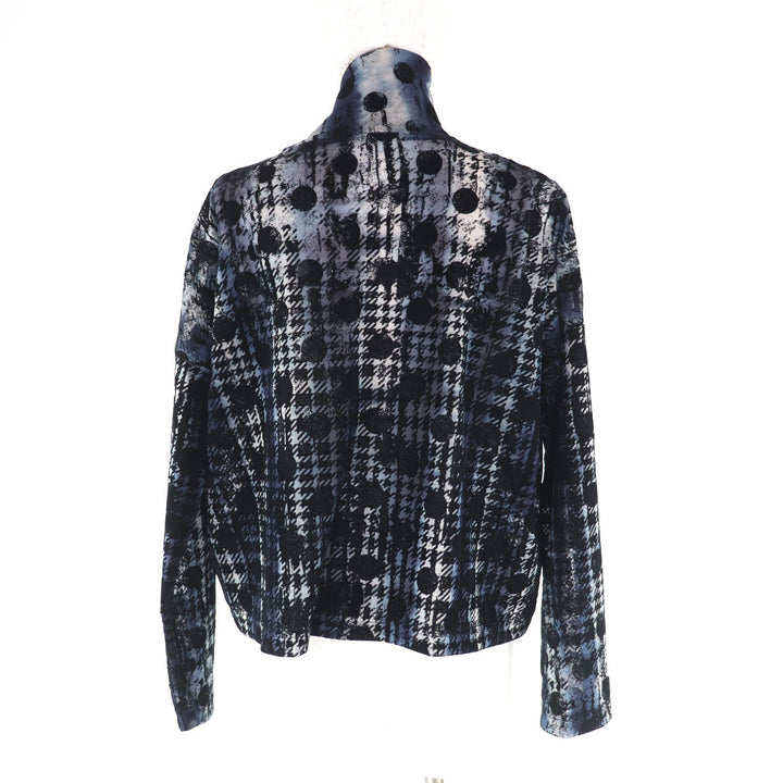 Excellent Y's T-shirt Houndstooth polka dot flocked print YM-T20-676