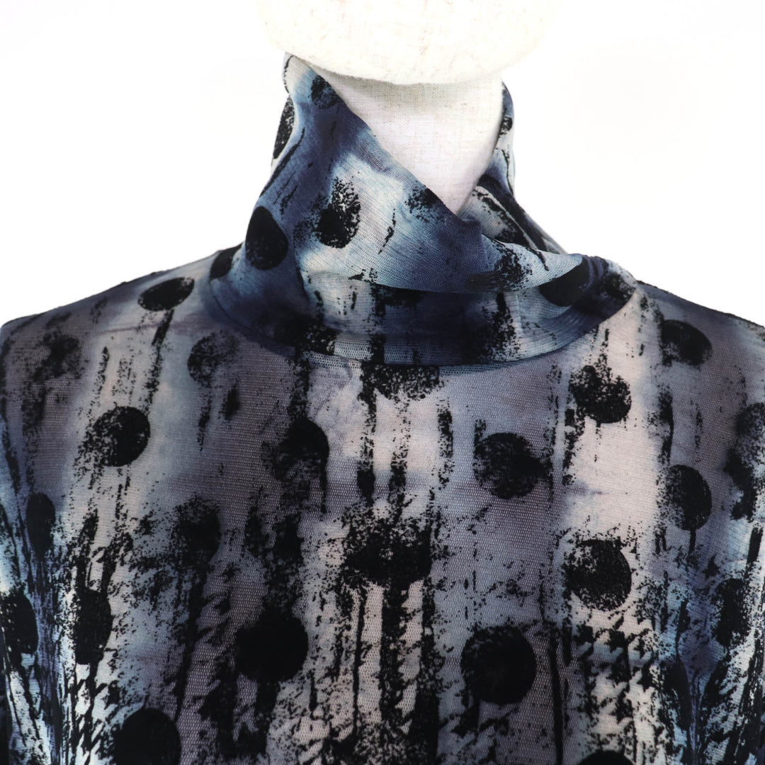 Excellent Y's T-shirt Houndstooth polka dot flocked print YM-T20-676