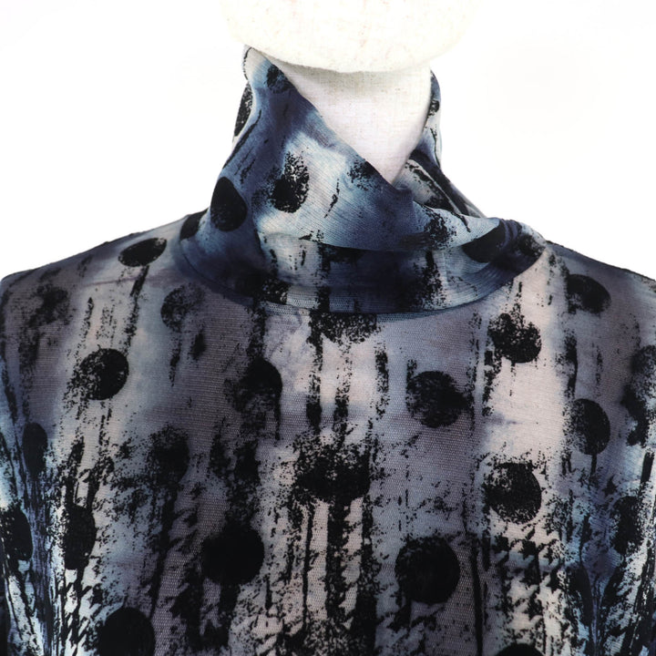 Excellent Y's T-shirt Houndstooth polka dot flocked print YM-T20-676