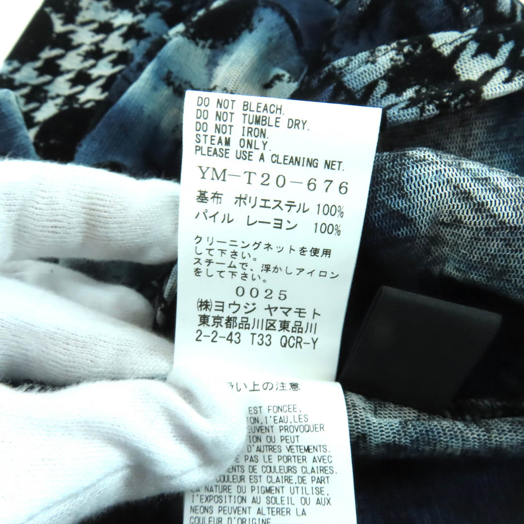 Excellent Y's T-shirt Houndstooth polka dot flocked print YM-T20-676