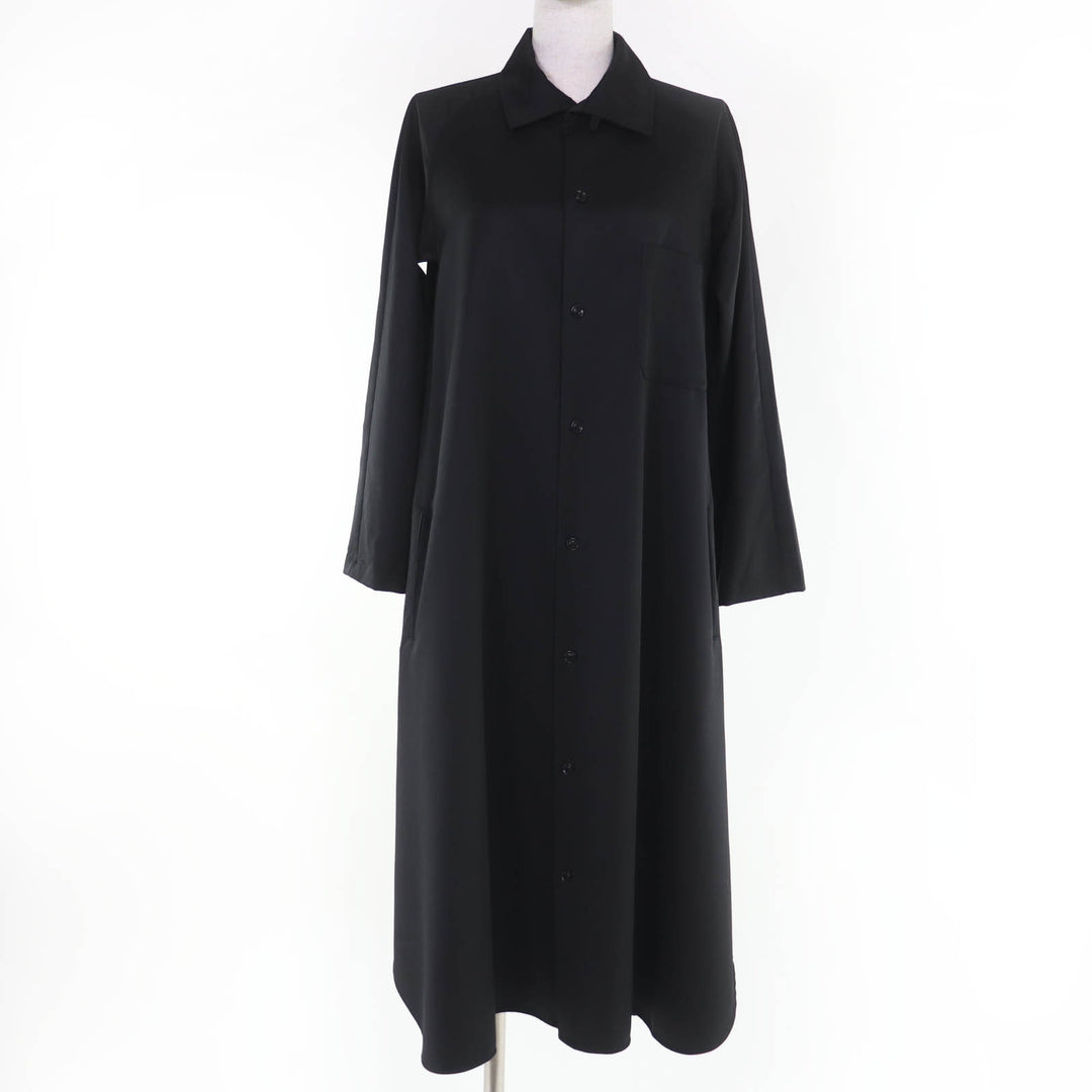 Excellent Y's one piece Long sleeve shirt dress black wool Women 1 YW-D19-110