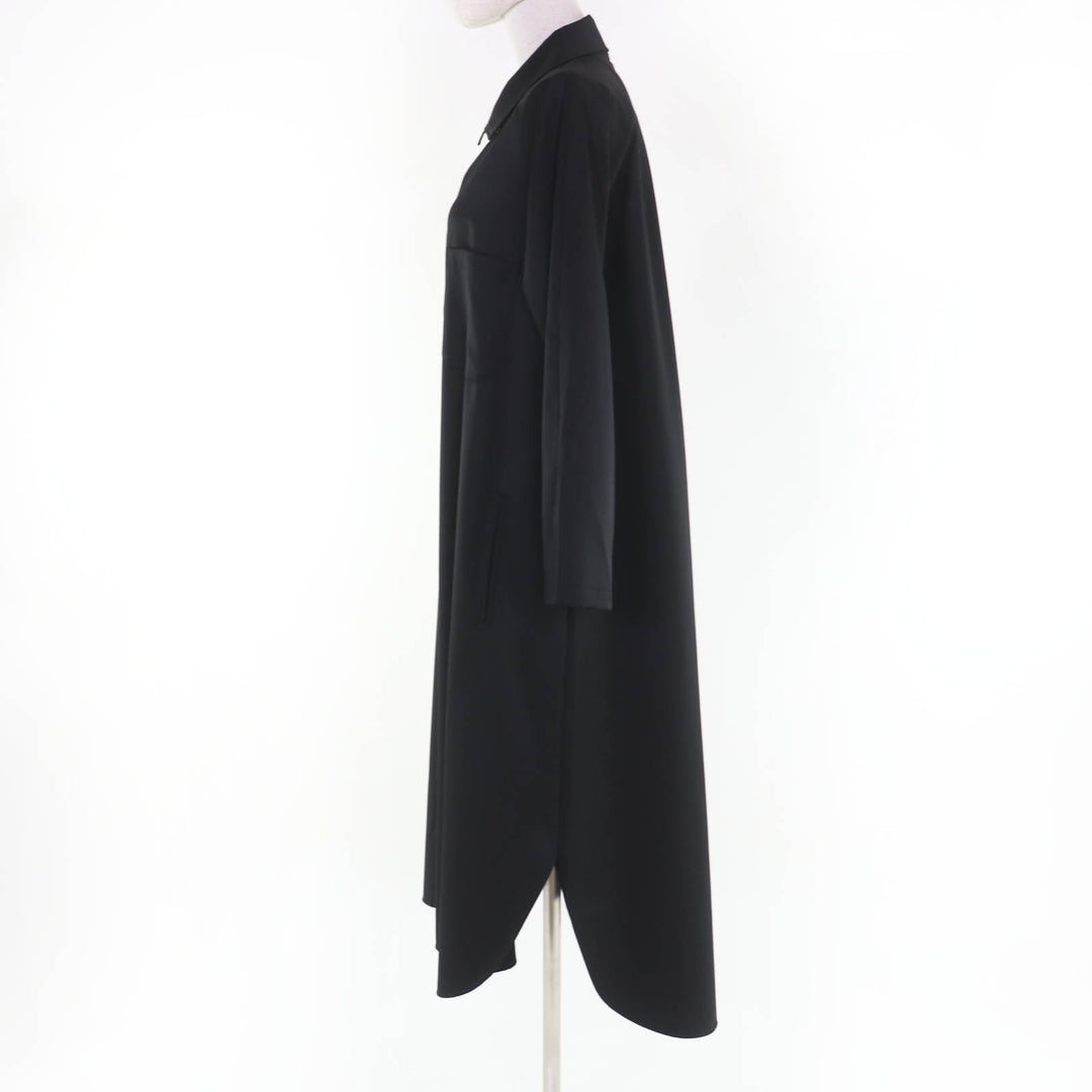 Excellent Y's one piece Long sleeve shirt dress black wool Women 1 YW-D19-110