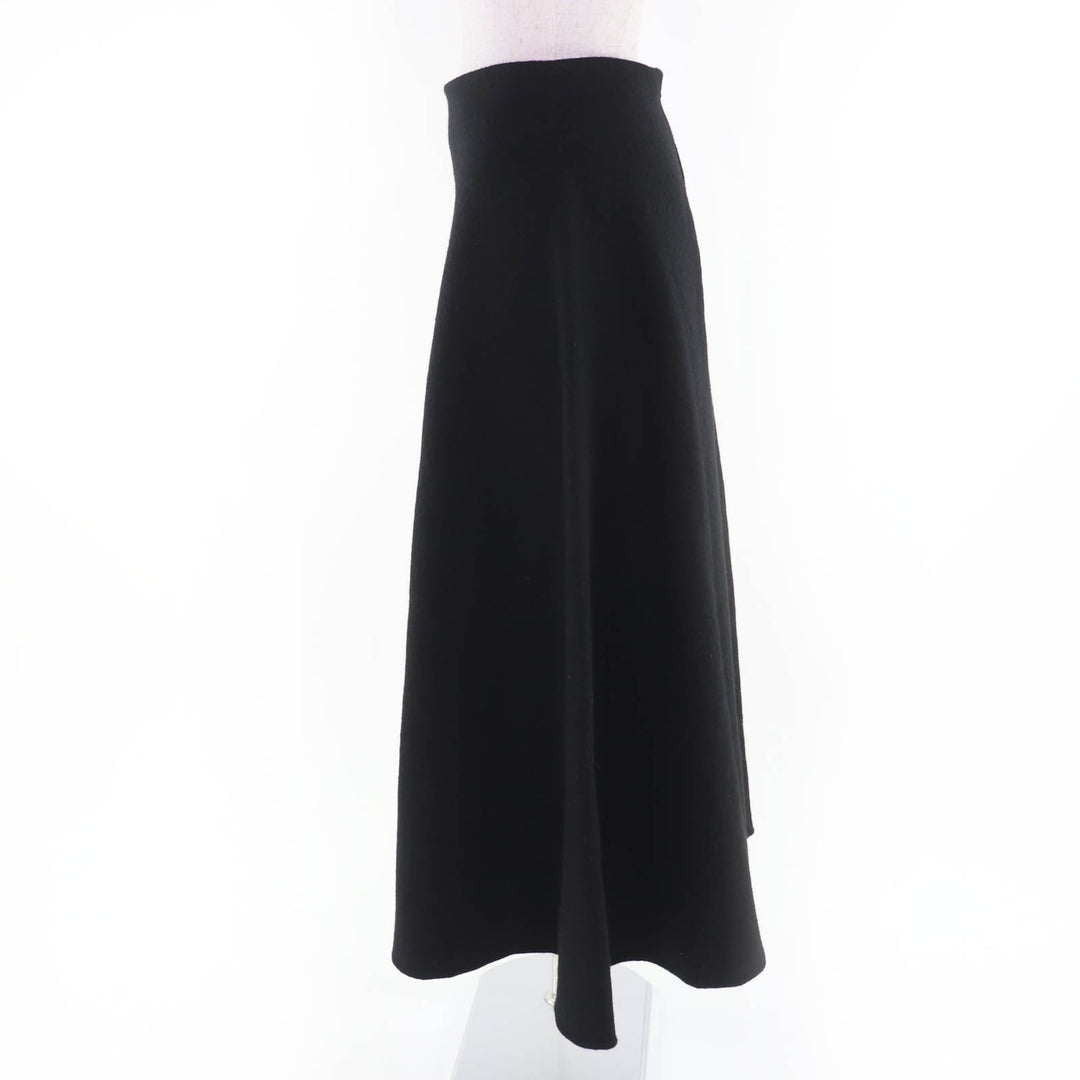Excellent JIL SANDER flare skirt Asymmetric knit black wool Women 34 J02MA0024