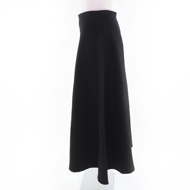 Excellent JIL SANDER flare skirt Asymmetric knit black wool Women 34 J02MA0024