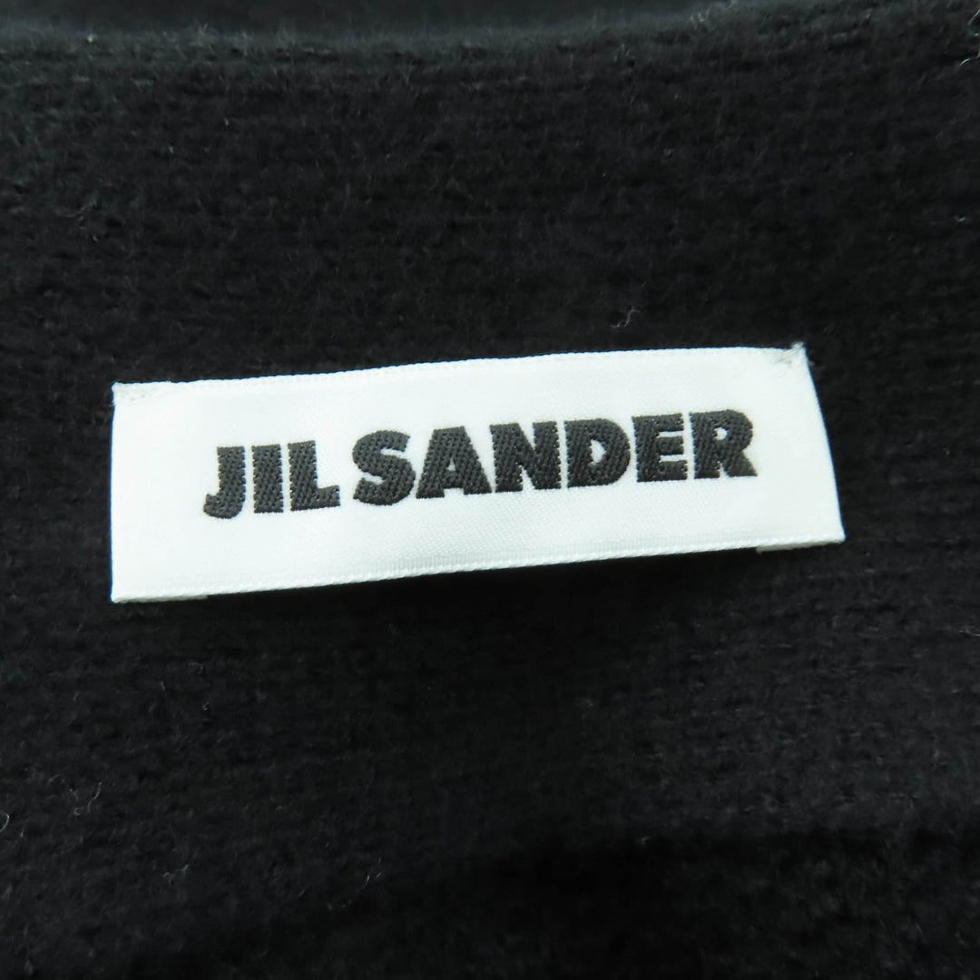 Excellent JIL SANDER flare skirt Asymmetric knit black wool Women 34 J02MA0024