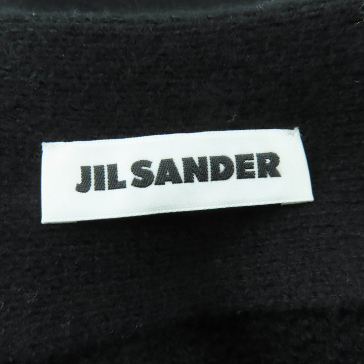 Excellent JIL SANDER flare skirt Asymmetric knit black wool Women 34 J02MA0024