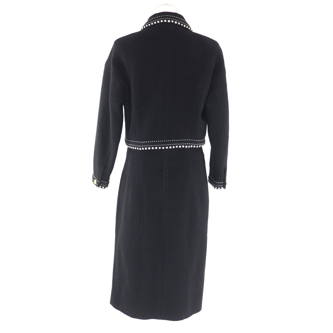 Excellent CHANEL two-piece set black wool Women 40 20737