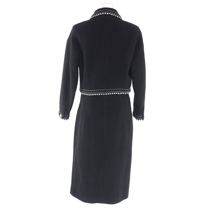 Excellent CHANEL two-piece set black wool Women 40 20737