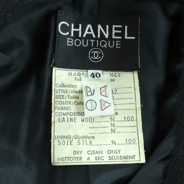 Excellent CHANEL two-piece set black wool Women 40 20737