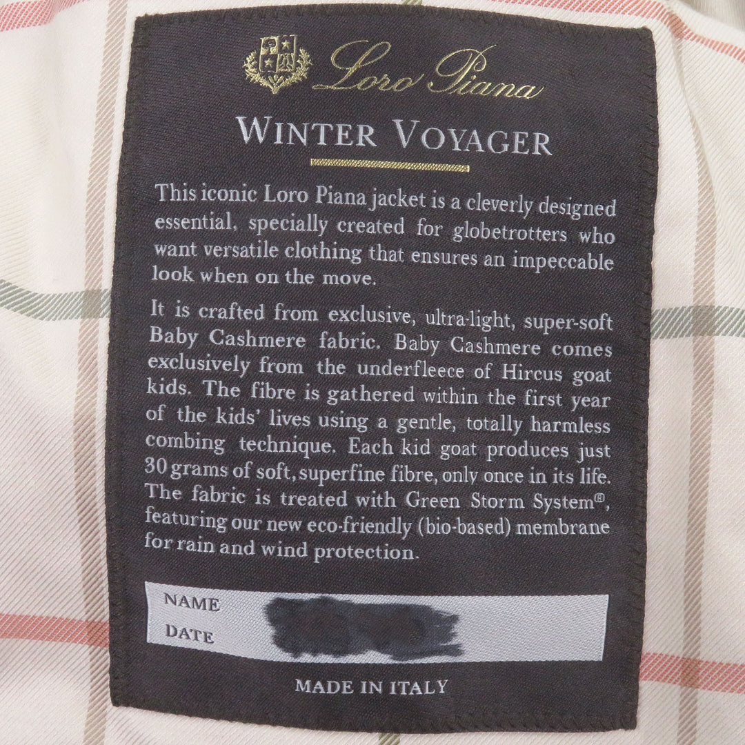 Excellent Loro Piana coat STORM SYSTEM Baby Cashmere Winter Voyager