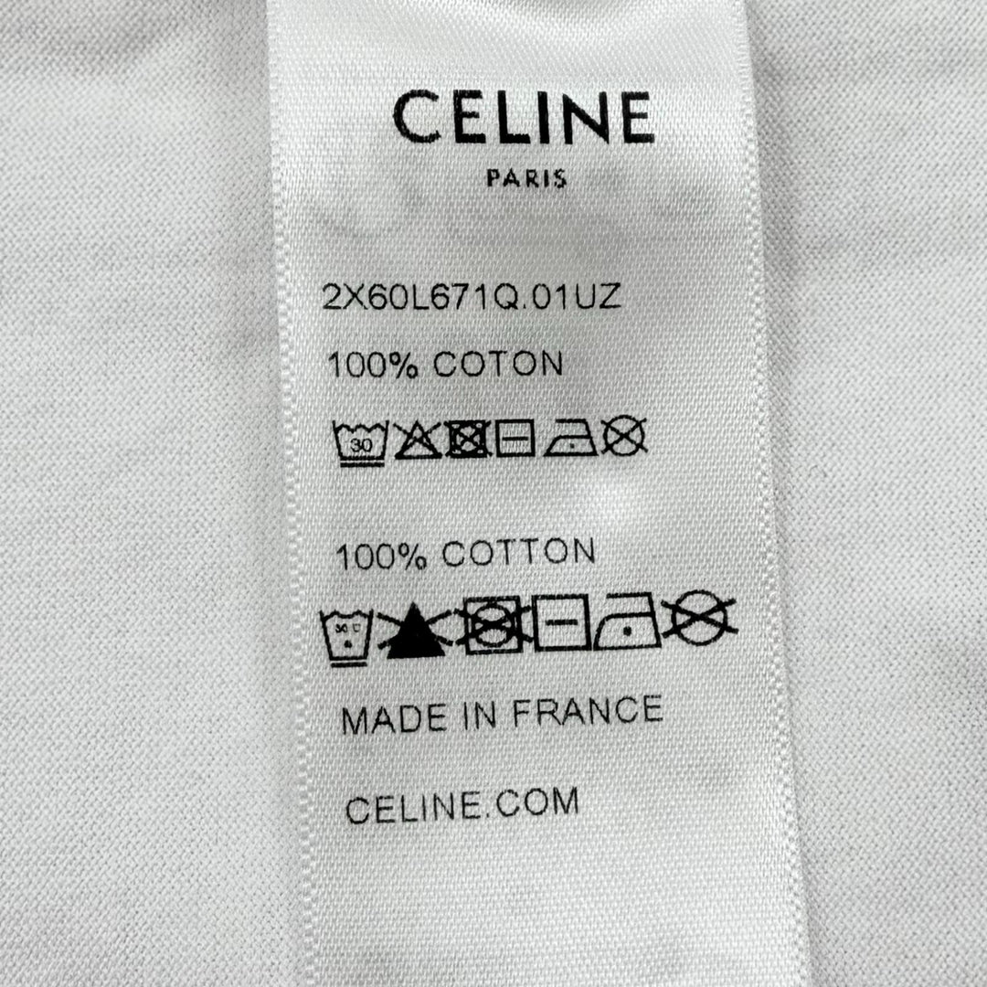 Excellent CELINE Short sleeve T-shirt white cotton mens XS 2X60L671Q
